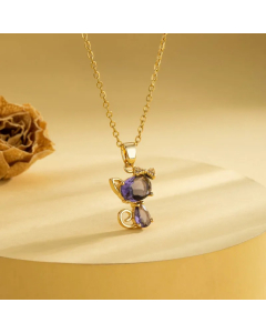 Elegant Cross Heart Shape Flower Stainless Steel Plating Inlay Zircon 18K Gold Plated Pendant Necklace