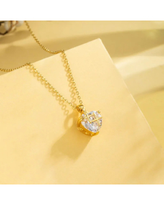 Elegant Cross Heart Shape Flower Stainless Steel Plating Inlay Zircon 18K Gold Plated Pendant Necklace