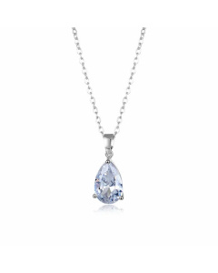 Elegant Shiny Water Droplets Stainless Steel Plating Inlay Zircon White Gold Plated Platinum Plated Pendant Necklace