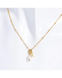 Simple Style Constellation Stainless Steel Pearl Plating Pendant Necklace