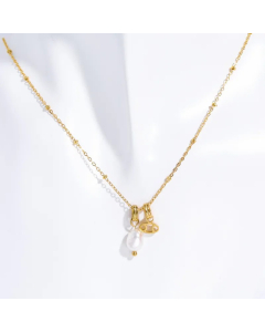 Simple Style Constellation Stainless Steel Pearl Plating Pendant Necklace