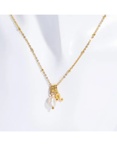 Simple Style Constellation Stainless Steel Pearl Plating Pendant Necklace
