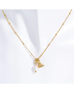 Simple Style Constellation Stainless Steel Pearl Plating Pendant Necklace