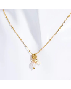 Simple Style Constellation Stainless Steel Pearl Plating Pendant Necklace