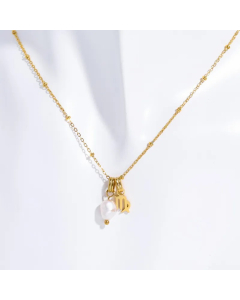 Simple Style Constellation Stainless Steel Pearl Plating Pendant Necklace