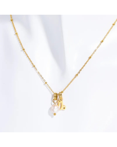 Simple Style Constellation Stainless Steel Pearl Plating Pendant Necklace