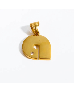 Letter a Stainless Steel Plating Inlay Zircon 18K Gold Plated Necklace Pendant
