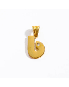 Letter b Stainless Steel Plating Inlay Zircon 18K Gold Plated Necklace Pendant