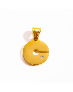 Letter c Stainless Steel Plating Inlay Zircon 18K Gold Plated Necklace Pendant