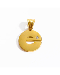 Letter e Stainless Steel Plating Inlay Zircon 18K Gold Plated Necklace Pendant