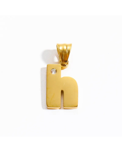 Letter h Stainless Steel Plating Inlay Zircon 18K Gold Plated Necklace Pendant