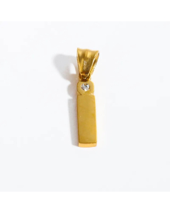 Letter i Stainless Steel Plating Inlay Zircon 18K Gold Plated Necklace Pendant