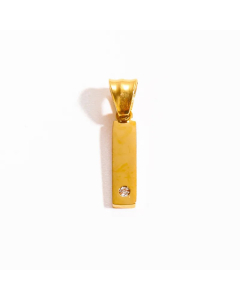 Letter l Stainless Steel Plating Inlay Zircon 18K Gold Plated Necklace Pendant