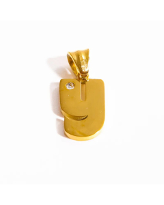 Letter y Stainless Steel Plating Inlay Zircon 18K Gold Plated Necklace Pendant