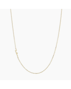 Letter F Stainless Steel Titanium Steel Plating 18K Gold Plated Necklace