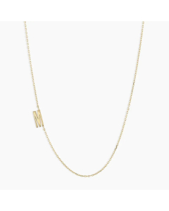 Letter M Stainless Steel Titanium Steel Plating 18K Gold Plated Necklace
