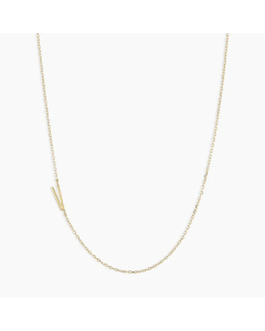 Letter V Stainless Steel Titanium Steel Plating 18K Gold Plated Necklace