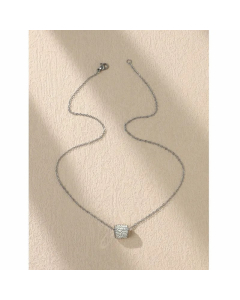 Casual Romantic Solid Color Stainless Steel Plating Inlay Rhinestones 18K Gold Plated Silver Plated Necklace