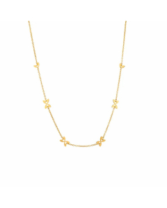 Simple Style Fox Titanium Steel Hollow Out 18K Gold Plated Necklace