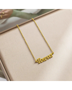 Gold Color Letter Titanium Steel Necklace