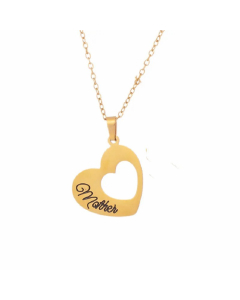 Colorza Elegant Lady Heart Shape Titanium Steel Plating Pendant Necklace-Gold Color-01