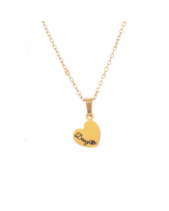 Colorza Elegant Lady Heart Shape Titanium Steel Plating Pendant Necklace-Gold Color-02