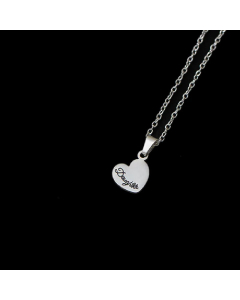 Colorza Elegant Lady Heart Shape Titanium Steel Plating Pendant Necklace-Steel Color-02