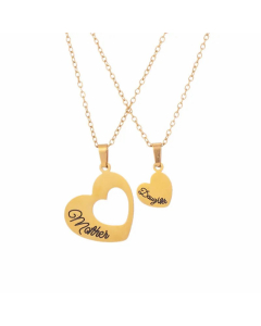 Colorza Elegant Lady Heart Shape Titanium Steel Plating Pendant Necklace-Gold Color-03