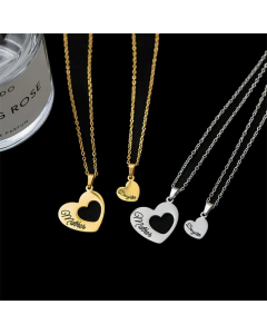 Elegant Lady Heart Shape Titanium Steel Plating Pendant Necklace_colorza_4
