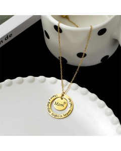 Colorza Casual Lady MAMA Letter Titanium Steel Plating Pendant Necklace-Gold Color-02