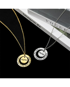 Casual Lady MAMA Letter Titanium Steel Plating Pendant Necklace_colorza_4