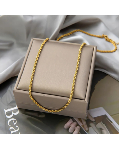 Casual Lady Solid Color Titanium Steel Plating 18K Gold Plated Necklace
