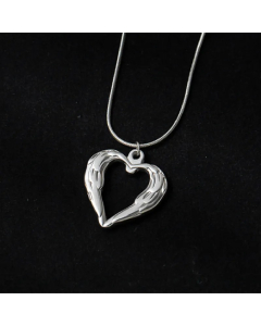 Steel Color Simple Style Commute Heart Shape Titanium Steel Plating Pendant Necklace