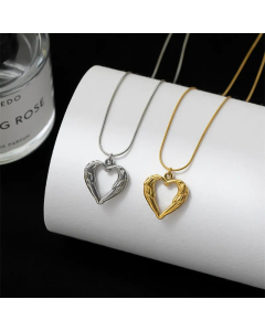 Simple Style Commute Heart Shape Titanium Steel Plating Pendant Necklace
