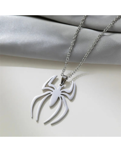 Steel Color Casual Streetwear Spider Titanium Steel Plating Pendant Necklace