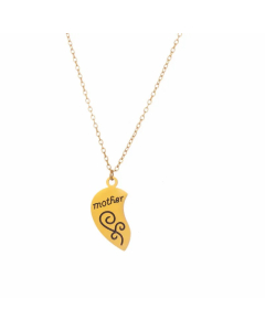 Colorza Casual Basic Classic Style Letter Heart Shape Titanium Steel Plating Pendant Necklace-Gold Color-01