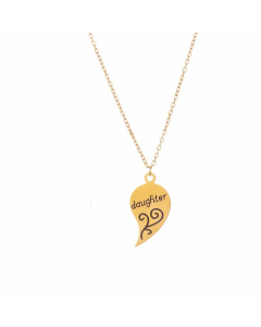 Colorza Casual Basic Classic Style Letter Heart Shape Titanium Steel Plating Pendant Necklace-Gold Color-02