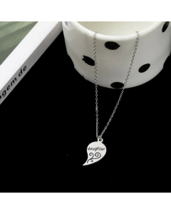Colorza Casual Basic Classic Style Letter Heart Shape Titanium Steel Plating Pendant Necklace-Steel Color-02