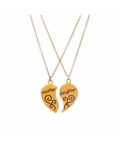 Colorza Casual Basic Classic Style Letter Heart Shape Titanium Steel Plating Pendant Necklace-Gold Color-03