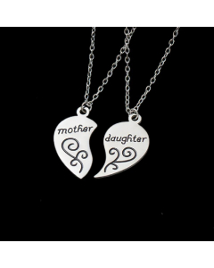 Colorza Casual Basic Classic Style Letter Heart Shape Titanium Steel Plating Pendant Necklace-Steel Color-03