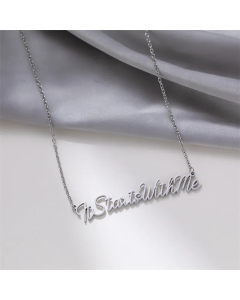 Steel Color Basic Lady Letter Titanium Steel Plating Necklace