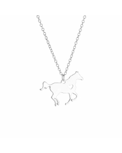 Steel Color Casual Streetwear Horse Titanium Steel Metal Pendant Necklace