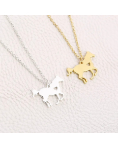 Casual Streetwear Horse Titanium Steel Metal Pendant Necklace_colorza_4