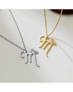 Casual Lady Letter Solid Color Titanium Steel Plating Pendant Necklace_colorza_4