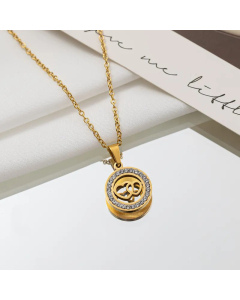 Elegant Streetwear Cross Bear Flower Titanium Steel Inlay Zircon Pendant Necklace