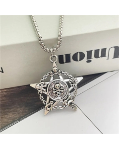 Casual Punk Clown Skull Titanium Steel Plating Pendant Necklace