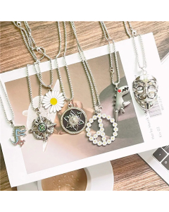 Casual Punk Clown Skull Titanium Steel Plating Pendant Necklace