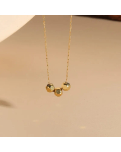 Elegant Luxurious Classic Style Ball Titanium Steel Plating 14K Gold Plated Necklace