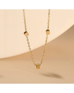 Luxurious Classic Style Ball Titanium Steel Plating 14K Gold Plated Necklace