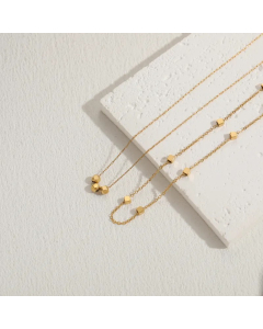 Elegant Luxurious Classic Style Ball Titanium Steel Plating 14K Gold Plated Necklace